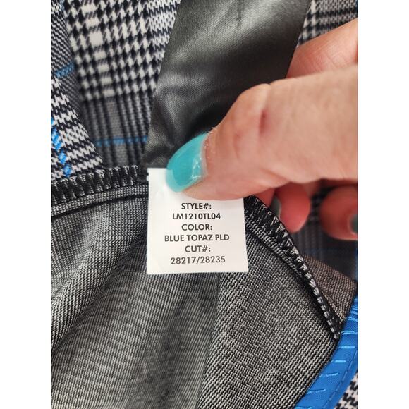 Liverpool Los Angeles Blue Topaz Plaid Jacket Women’s Size Medium - Picture 8 of 11